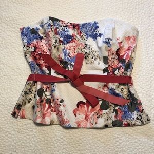 White House Black Market floral bustier size 12